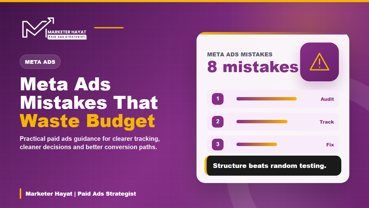 Meta Ads mistakes guide by Marketer Hayat