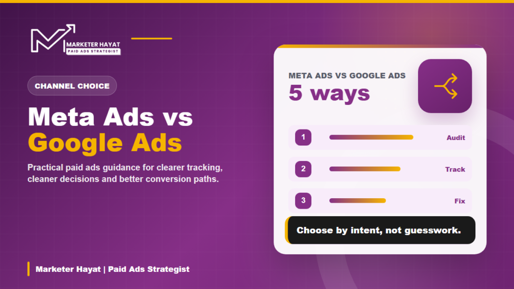 Meta Ads vs Google Ads guide by Marketer Hayat
